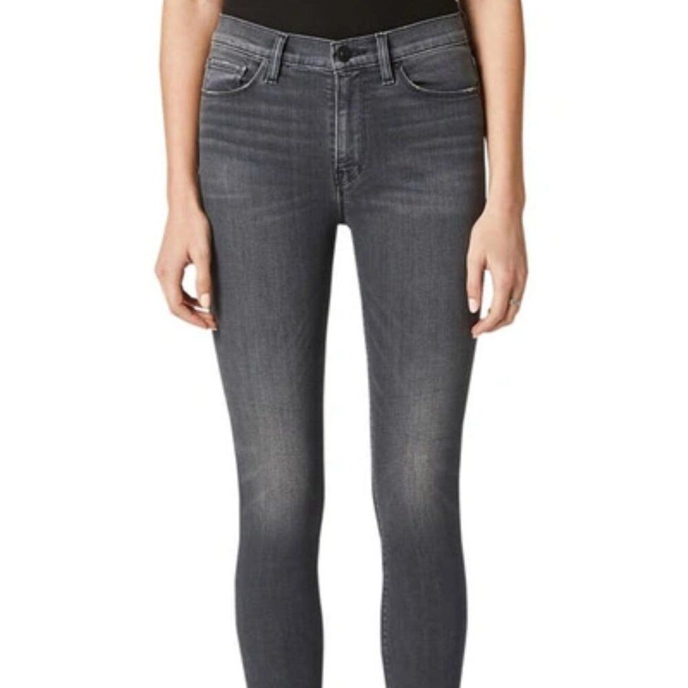 Hudson Barbara Super Skinny HR dark/black fade distressed wash ankle Jeans 30